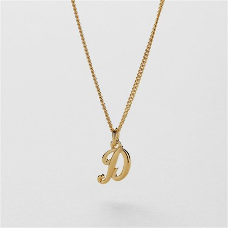 D Vintage Letter Halskette