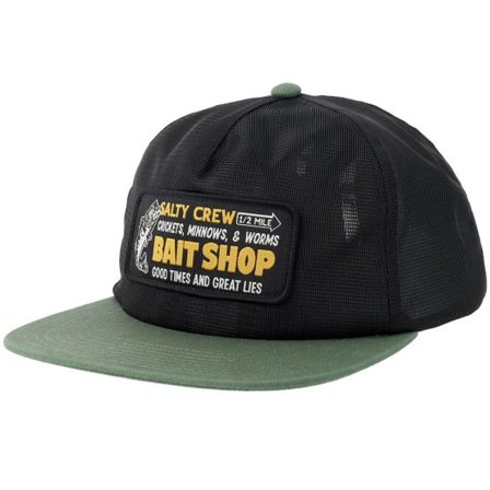 Salty Crew - Svart trucker Keps - Bait Shop Green/Black Mesh A-Frame Trucker @ Hatstore