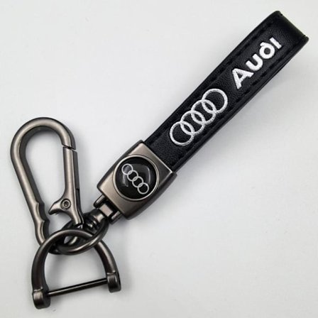 Personlig metalbilnøglering med logo - Lædernøglering til mænd Audi Audi