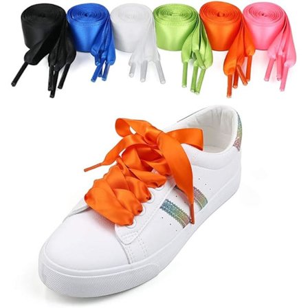 6 par satin snørebånd brede flade snørebånd til kvinder, piger, børn og voksne vandtætte sports løbesnørebånd sneaker støvler