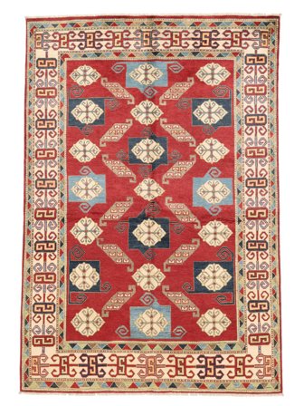 Hand Knotted Kazak Fine Rug 162X237 Wool Dark Red/Brown