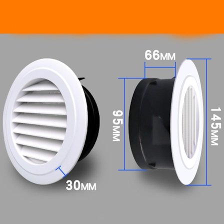 Plastik ventilationsgitter - Insektbeskyttelse, hvid