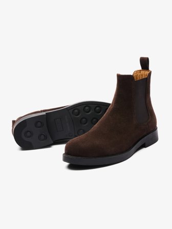 John Henric Men's Braune Chelsea Boots Wildleder Size 46