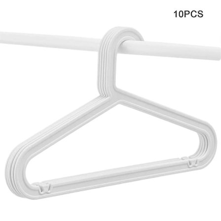 10-pakning Standard PP Kleshengere Lettvekt Skjortehengere for Daglig Bruk - Perfekt