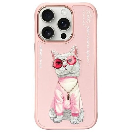 Nimmy Glasses Cool Cat-etui for iPhone 16 Pro Max - Rosa