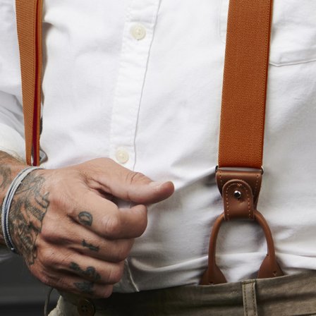 Brune Bukseseler med Konvertible Stropper for menn - Bukseseler med knapper