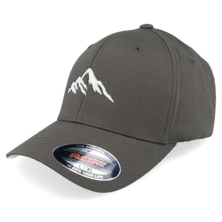 Wild Spirit - Mountain 3d White/Dark Grey Flexfit Flexfit Grey Cap - @ Hatstore