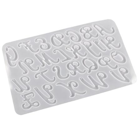 Glänsande engelska alfabetsörhängen Silikon Form DIY Nyckelring Hängsmycke för Bagageetiketter Väska Tillbehör null - Mold