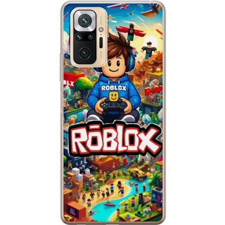 Yhteensopiva Puhelinkuori Xiaomi Redmi Note 10 Pro Roblox-maailma, jossa on pelihahmoja ja värikkäitä seikkailuja täynnä toimintaa ja lentäviä