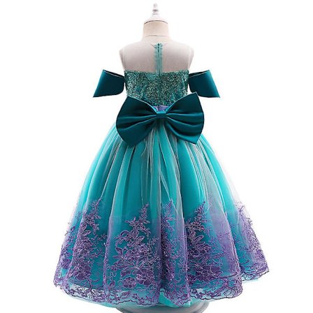 Sommer blonder havfrue kjole (150CM grønn)