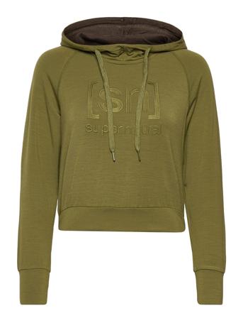 W Liquid Flow Logo Hoodie Hoodie Grön Super.natural