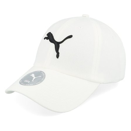 Puma - Vit unconstructed Keps - Essential Puma Cat Bb Cap White Dad Cap @ Hatstore
