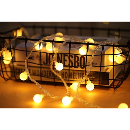 Kuleformet lyslenke 10m 100 LED, 8 moduser Fe lyslenke Inser