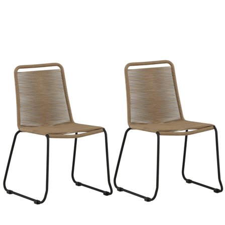 Venture Home Lindos 9323-027 Matstol 2-pack Svart/Brun, Utemöbler