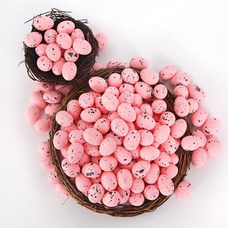 2026 påske 50 stk spraglete dekorative egg fest hagepynt*4cm rosa (3*4)*50