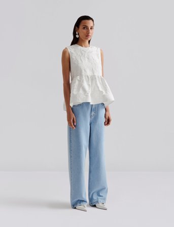 Malina Gianna Oversized Blouse - White - 42