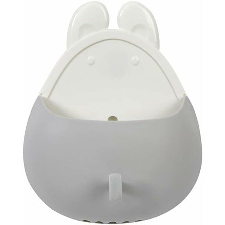 Kaninformet vægdræn opbevaringsboks, diverse hylde, tandbørsteholder, grå-