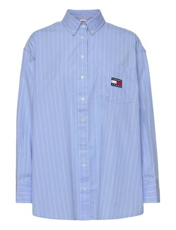 Tjw Super Over D Stripe Shirt Langærmet Skjorte Blå Tommy Jeans