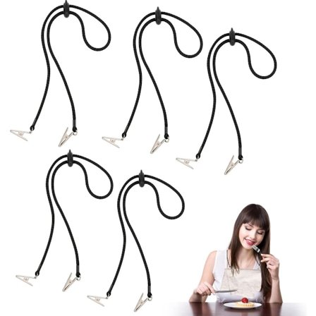 5 stk. - justerbare servietklemmer - servietklemme - hagesmækholderklemmer - justerbare hagesmækholderklemmer