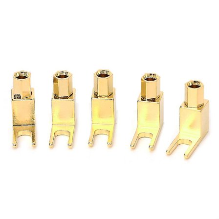 5 stk. Banan til Spade Adapter Stik Y Type Højttaler Kabel Stik Banan Stik