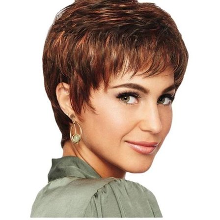 Kvinde paryk: Kort, blonde med pandehår - Naturlig, fluffy, varmebestandig