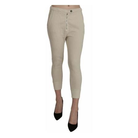 Dondup Mid Waist Skinny Cropped Pants , Beige , Dames , Maat: S