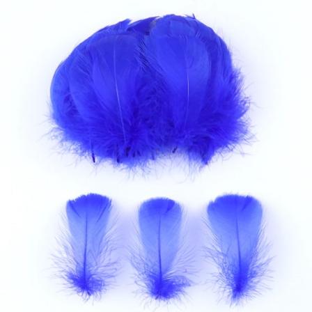 100 stk Naturlige Gåsefjer 8-12cm til Håndværk Farverige Svanefjer Bryllup Fest Tilbehør Dekoration Drømmfangere Fjerdragt royal blue 8-12cm