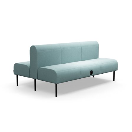Modulsofa VARIETY, 3-Sitzer, mit USB-Steckdose, doppelt, Stoff Pod CS, türkis