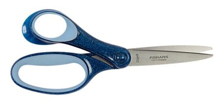 FISKARS BARNESAKS GLITTER BLÅ VENSTRE