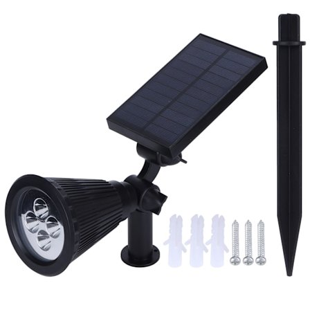 LED Solcellelampe IP65 Vandtæt Plænelys Udendørs Havegård Landskab Dekoration Sort