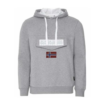 Napapijri Burgee Winter Hoodie Grå, Herre, Størrelse: S