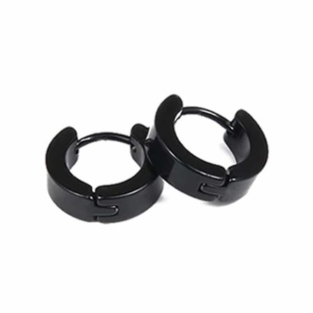 2-pack Svart Piercing Örhänge Piercingsmycke Ring Metall