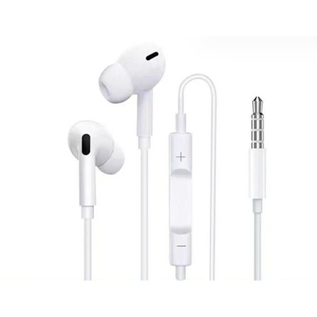 Høj kvalitet kablede øretelefoner, egnet til iPhone 3 generation støjreduktion øretelefoner, hvid, 3,5 mm rundt hul