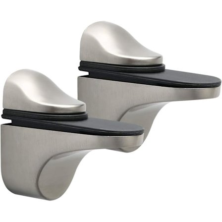 2 pak Justerbare Glashylde Beslag, Vægmonterede Flydende Hyldebeslag til Badeværelse til Glas 3-21mm Tykkelse Børstet Rustfrit Stål Finish