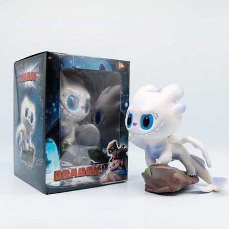 Söpö Q-versio How to Train Your Dragon Hampaaton -hahmo, Yökiukku/Valokiukku, ihastuttava trendikäs lelumalli, auton koriste, pakkaus.