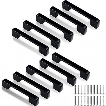 Køkkenskabshåndtag - 10 stk. sorte køkkenhåndtag - Møbelhåndtag - Køkkenhåndtag - Køkkenskabshåndtag - Håndtag Skab