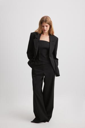 Oumayma & Khaoula x NA-KD Kostymbyxor med mellanhög midja - Kontorsbyxor - Svart - EU 32