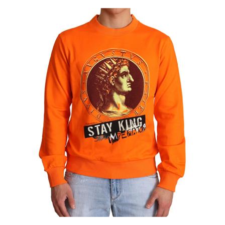 Dolce & Gabbana, Sweater Pomarańczowy, Mężczyzna, Rozmiar: M