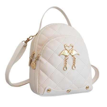 Kvinner Liten Ryggsekk PU Broderi Stor Kapasitet Mini Enkelt Søt Reiseveske for Jenter Fri Størrelse