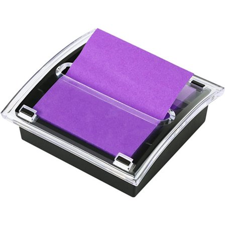 1 stk. klæbeblokholder, 3x3 tommer, klæbeblokdispenser, sort pop-up-noteholder, selvklæbende noteblok til kontor, hjem, klasseværelse, 