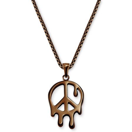 Fahrenheit | Copper-Tone Stainless Steel Melting Peace Box Chain Necklace for Men - Steel necklaces