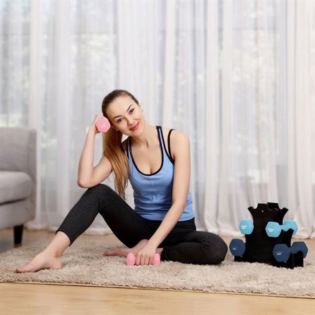 Hantelställ med 3 par hantlar