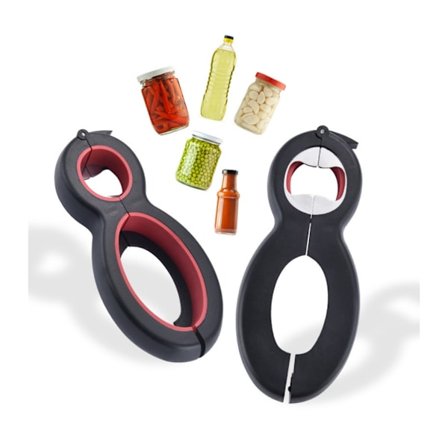 Dåseåbner 6 i 1 Multifunktionel Flaskeåbner Manuel Åbner Få Nemt Låg Af Bærbart Låg Twist Off Skridsikker til Svage Hænder