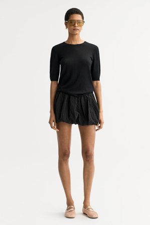 Soft Goat - Featherlight short sleeve - Women cashmere sweater - M - Black