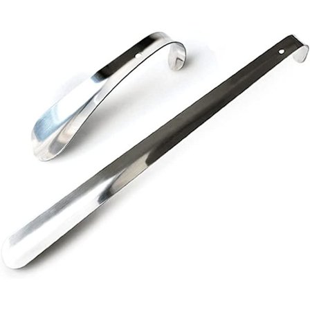 2 st set skohorn i rostfritt stål 42 cm och 15 cm lång