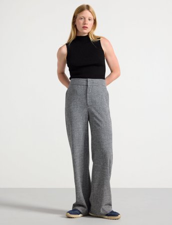 Lindex Trouser Lykke Check - Grey - 42