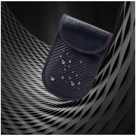 2 stk RFID signalblokkerende pose for bilnøkler karbonfiber anti-RFID