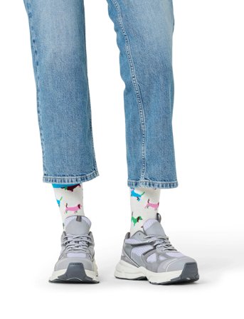 Happy Socks Puppy Love Sock - White - 41-46