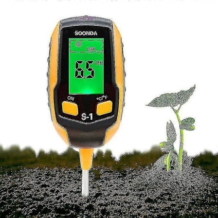 Jord pH-mätare 4-i-1 Jordtestare Fukt Digital Växt Termometer Test Fuktmätare För Krukväxter Trädgårdar Gräsmattor 2025:e