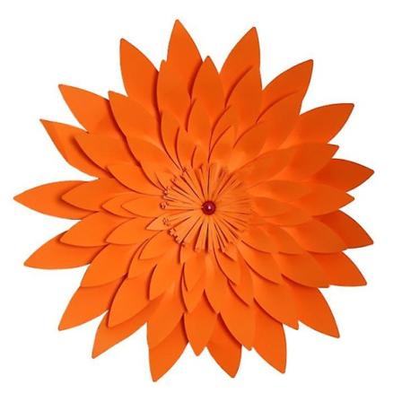 Blomsterveggdekor, flerlagsblomster for innendørs og utendørs hjem, soverom, stue, kontor, hage, oransje Orange